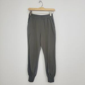 Zara Jogger Pants Small Green Comfy Woven Pull On Casual Lounge Athleisure